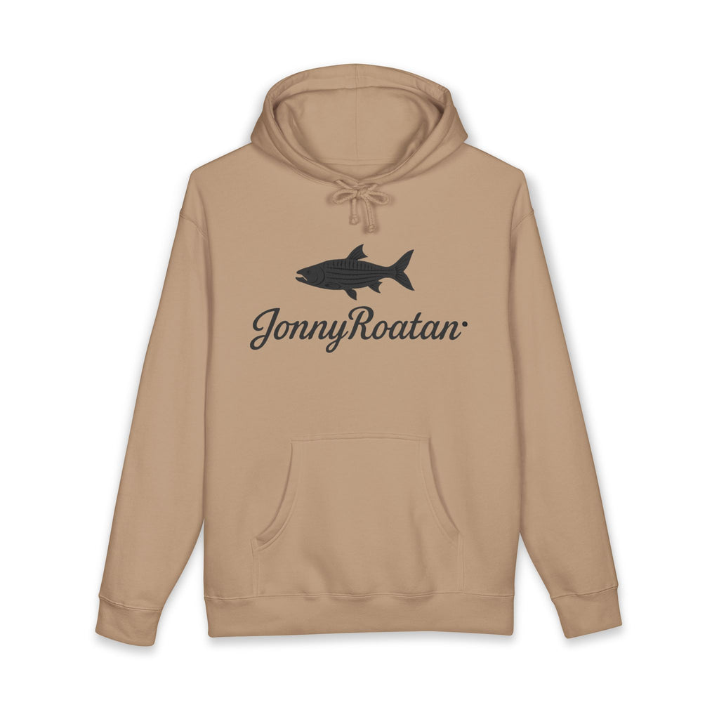 JonnyRoatan Shark Hoodie — "Live Free Die Building" Graphic Sweatshirt