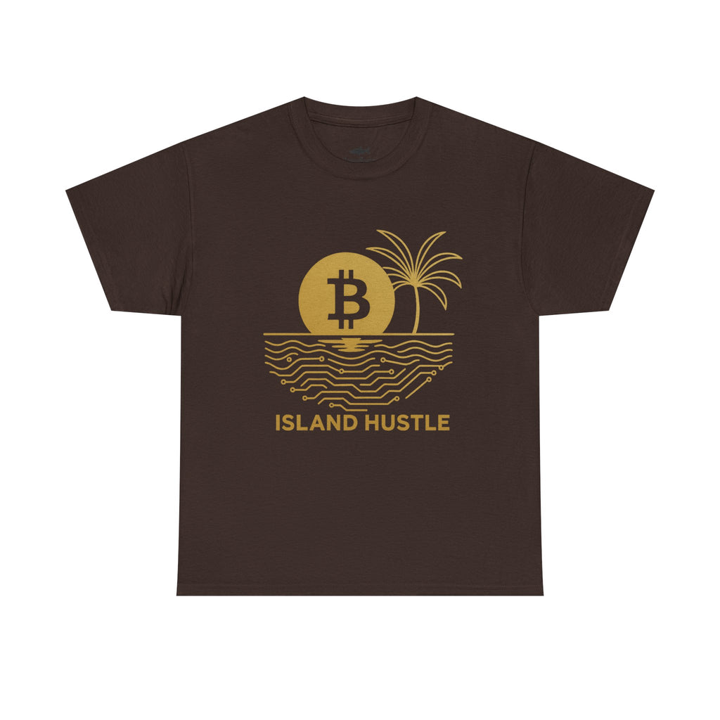 Island Hustle Bitcoin Tee – Crypto Beach Vibes Graphic T-Shirt