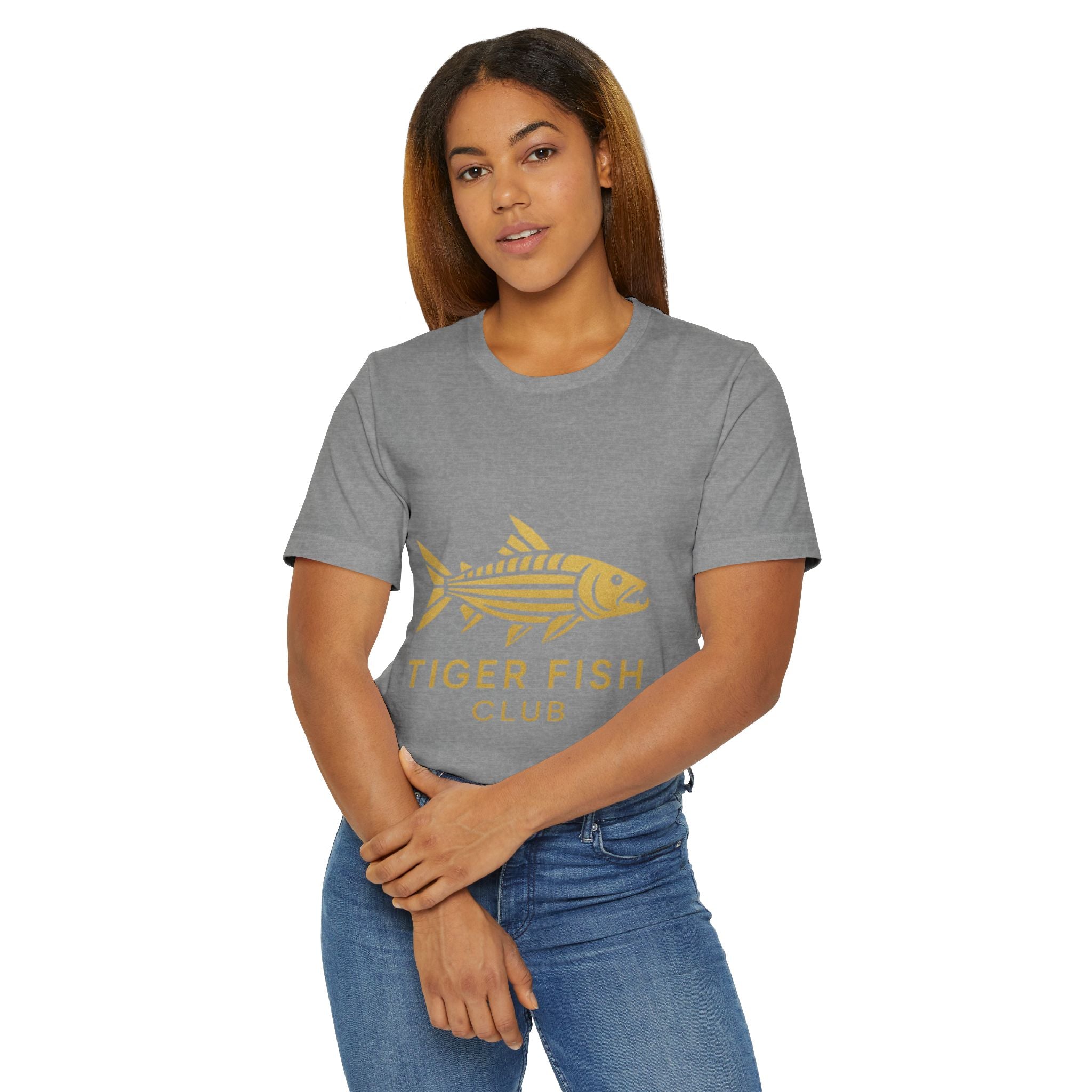 Tiger Fish Club T-Shirt — Gold Angler Graphic Tee