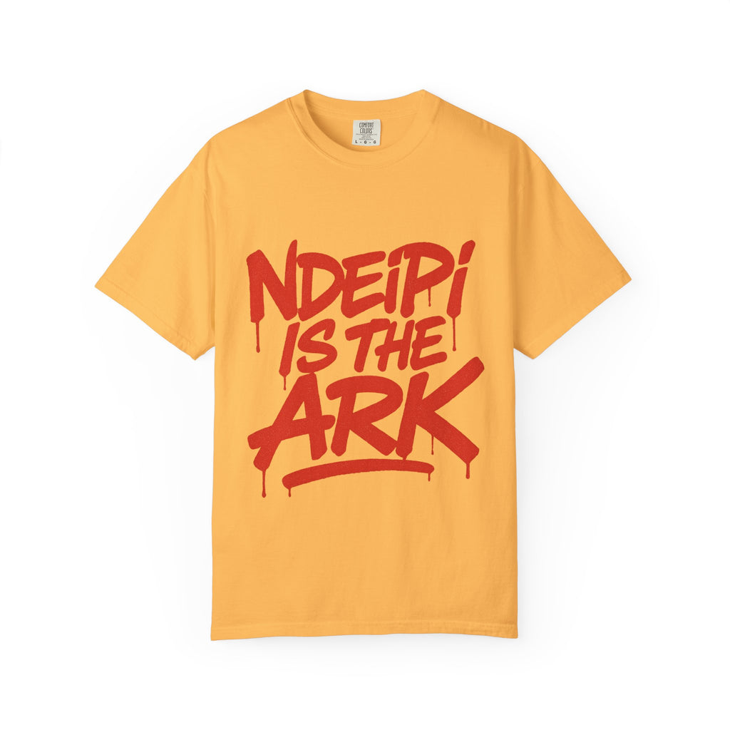 T-Shirt — "NDEIPI IS THE ARK" Red Graffiti Graphic Tee