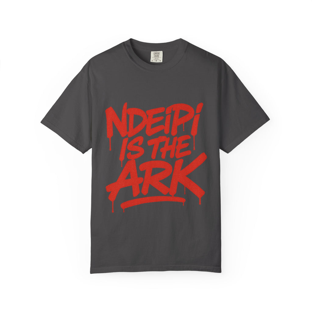 T-Shirt — "NDEIPI IS THE ARK" Red Graffiti Graphic Tee