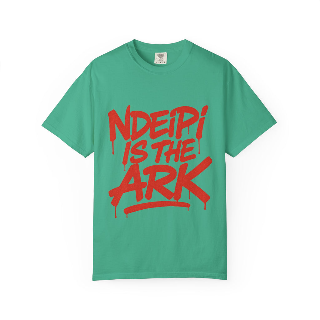 T-Shirt — "NDEIPI IS THE ARK" Red Graffiti Graphic Tee
