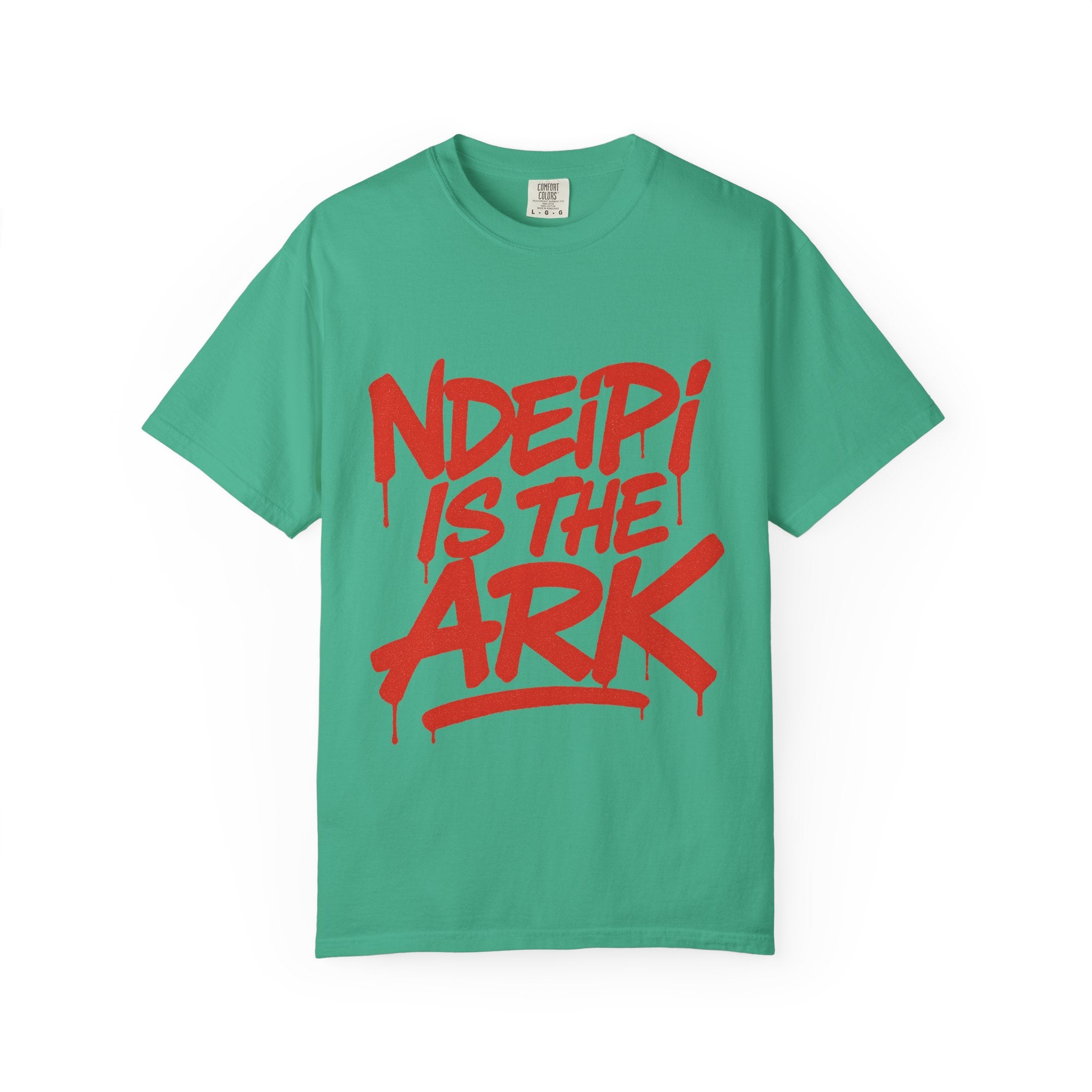 T-Shirt — "NDEIPI IS THE ARK" Red Graffiti Graphic Tee