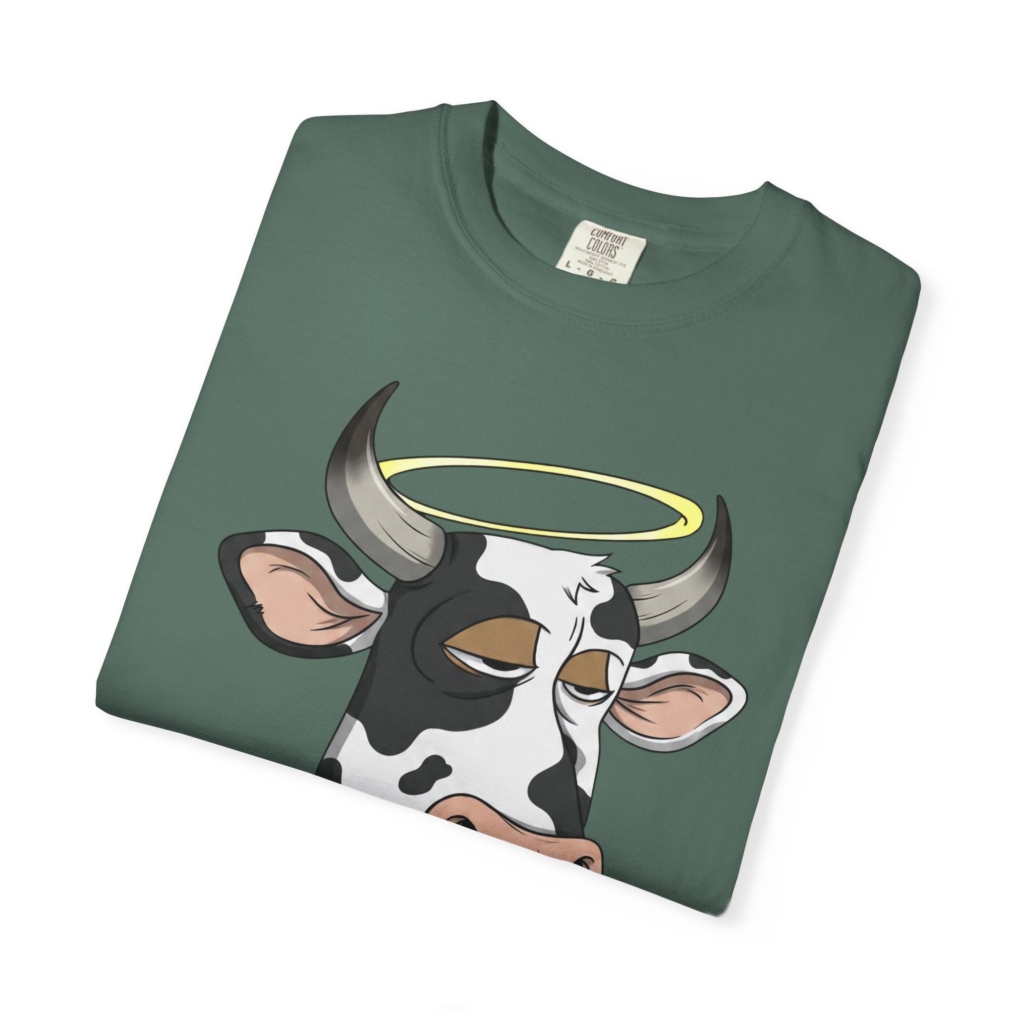 Cow Graphic T-Shirt — 'KANG' Wine Club Logo & Halo Cow Art