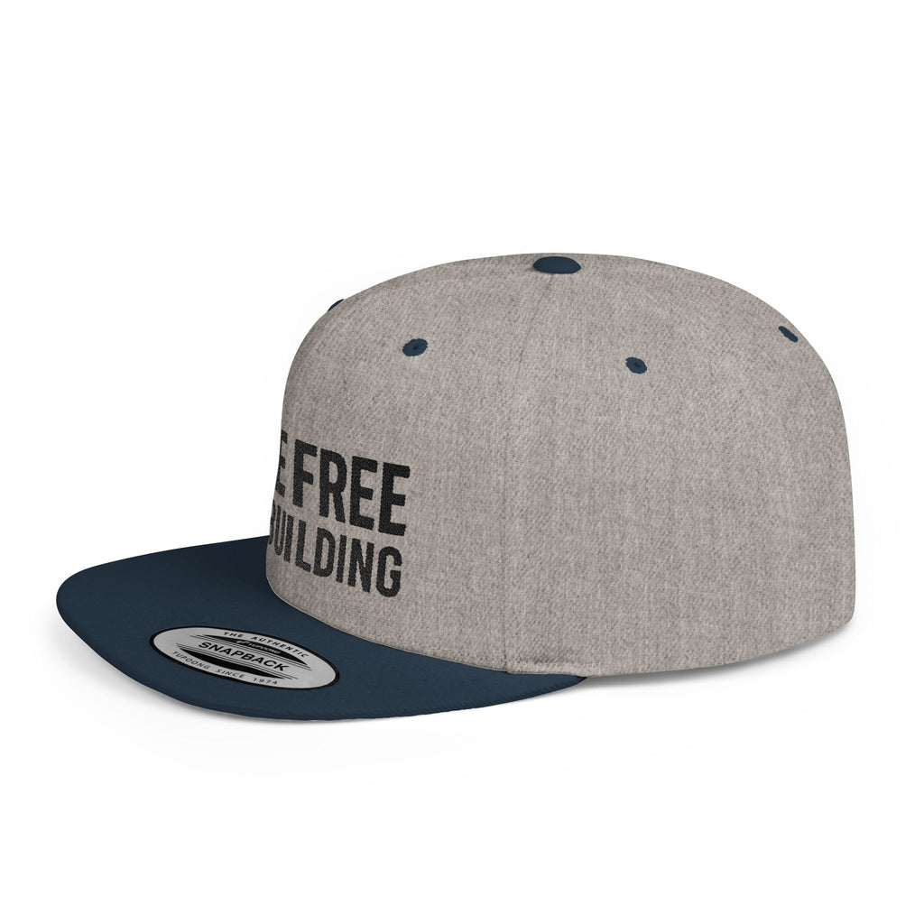 Live Free Die Building Flat Bill Snapback Hat