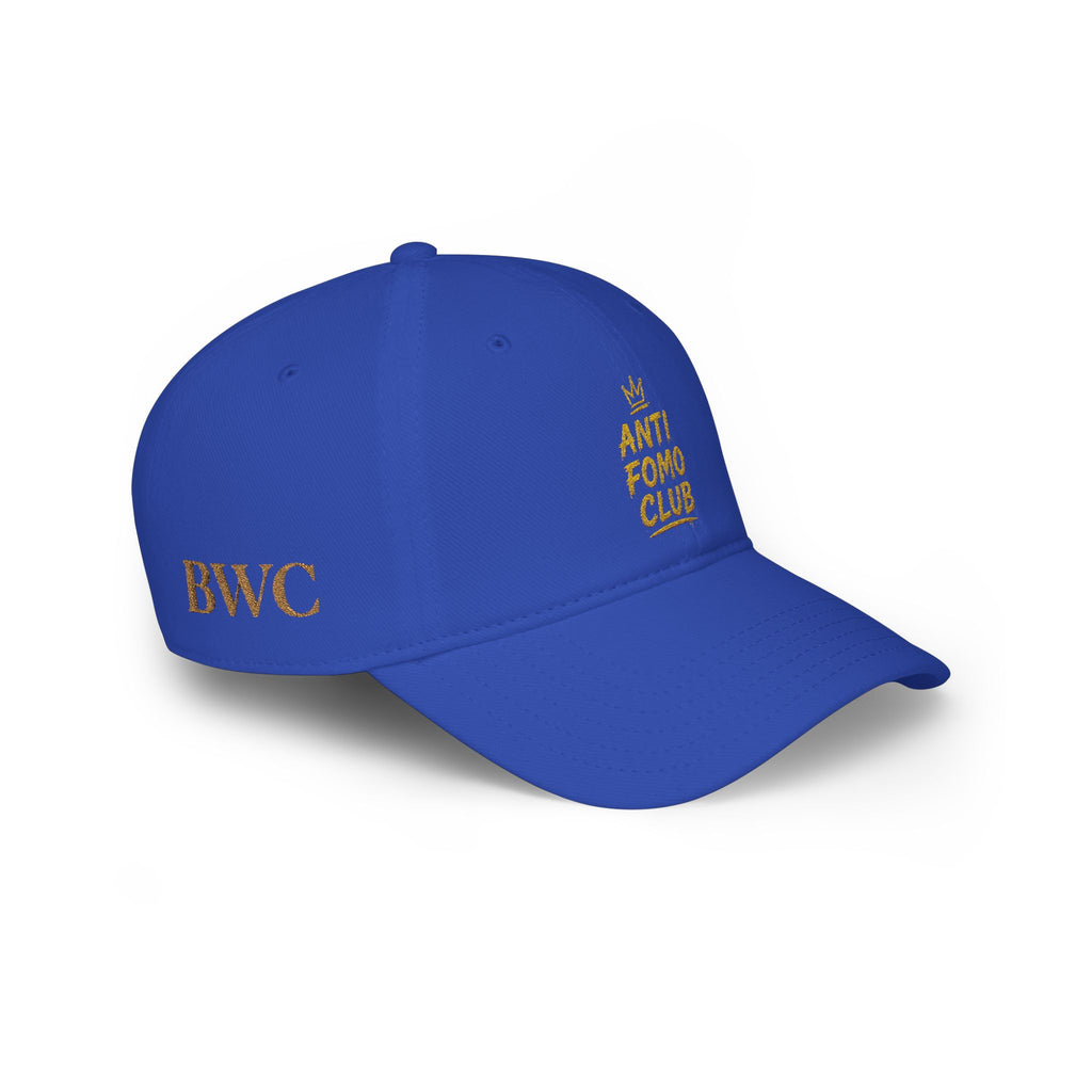 Anti FOMO Club Cap — Low Profile Baseball Hat with Crown Embroidery