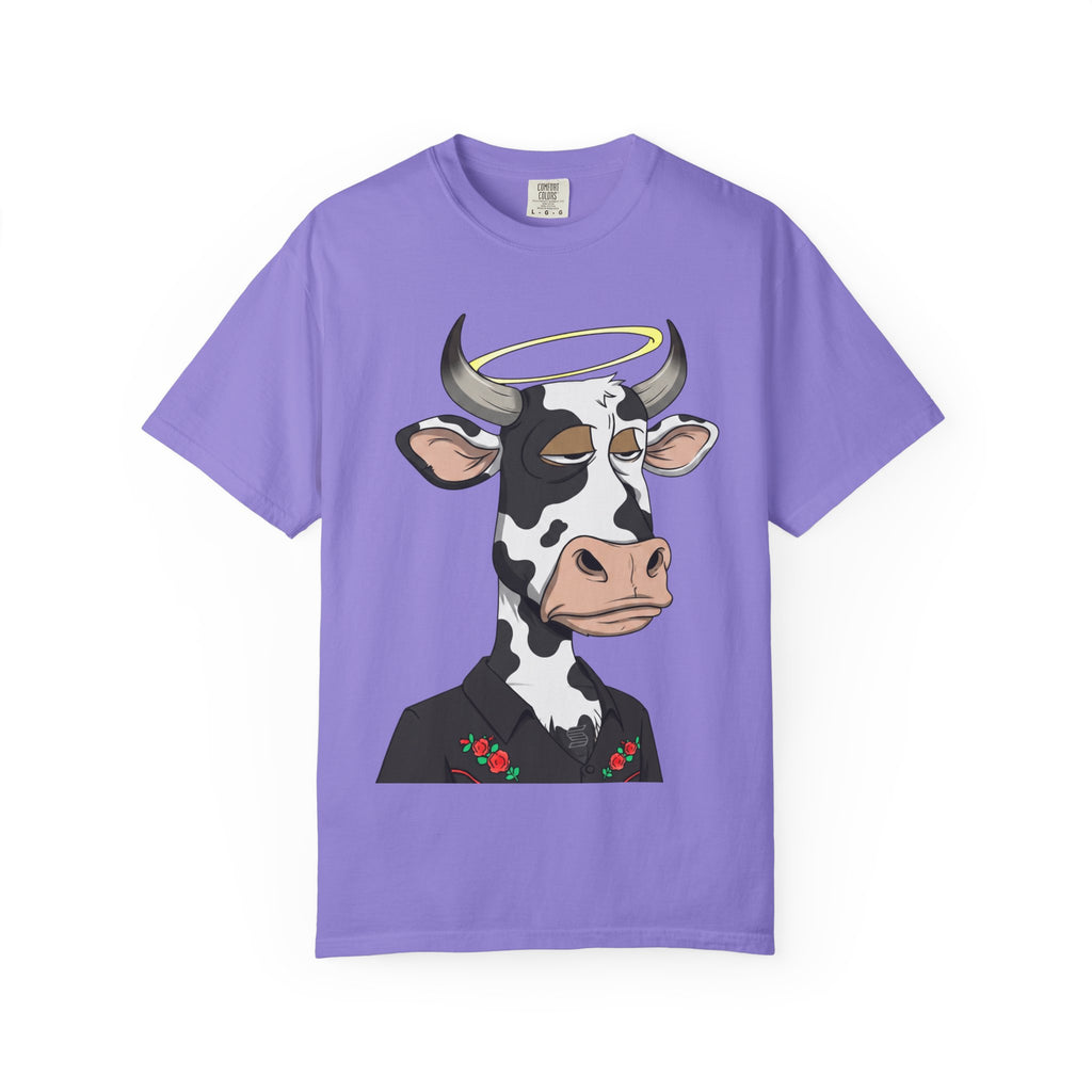 Cow Graphic T-Shirt — 'KANG' Wine Club Logo & Halo Cow Art