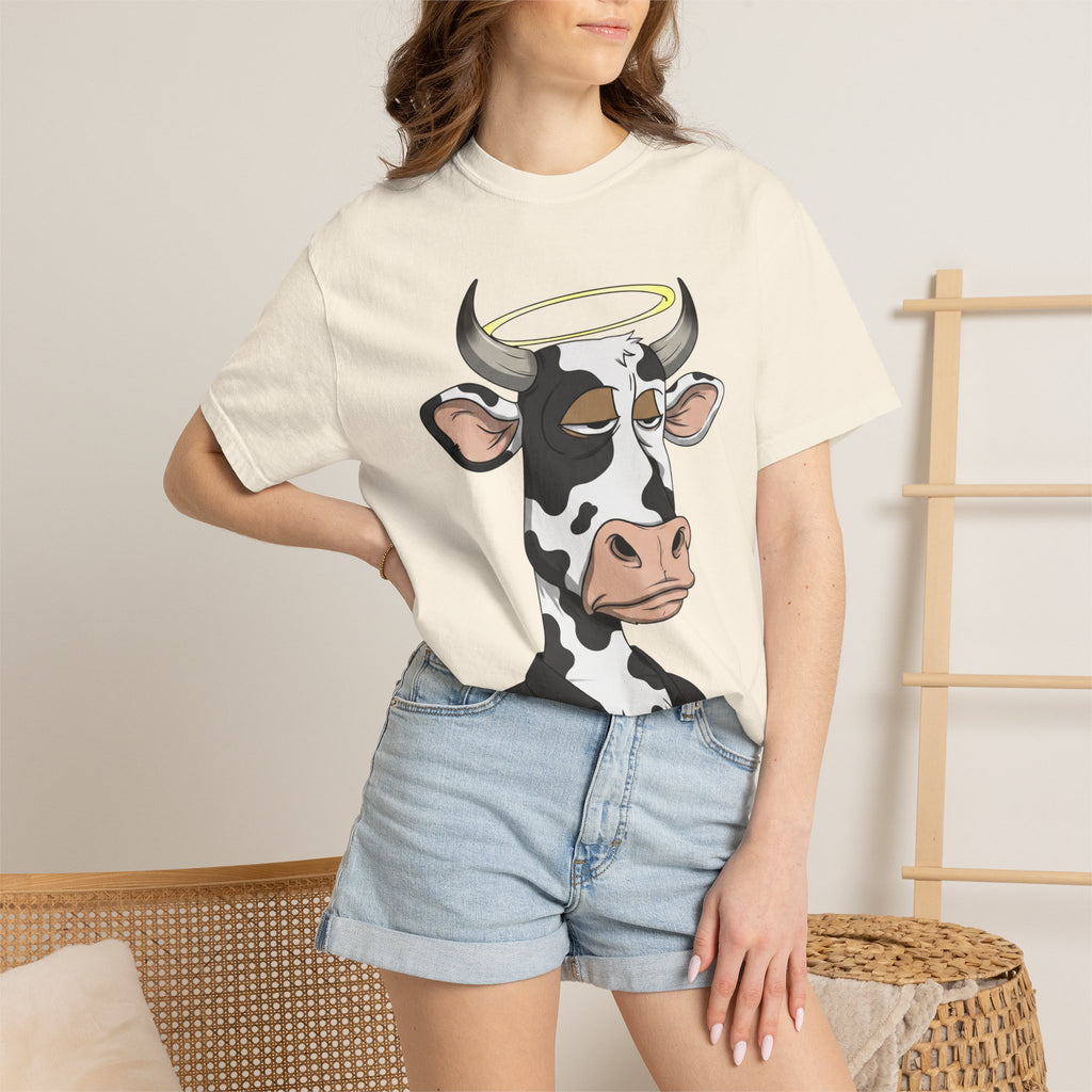 Cow Graphic T-Shirt — 'KANG' Wine Club Logo & Halo Cow Art