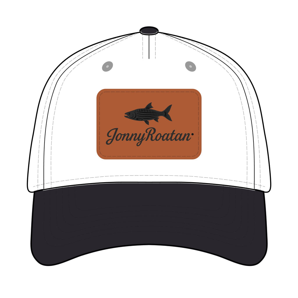 Leather Patch Baseball Cap — JonnyRoatan Shark Logo