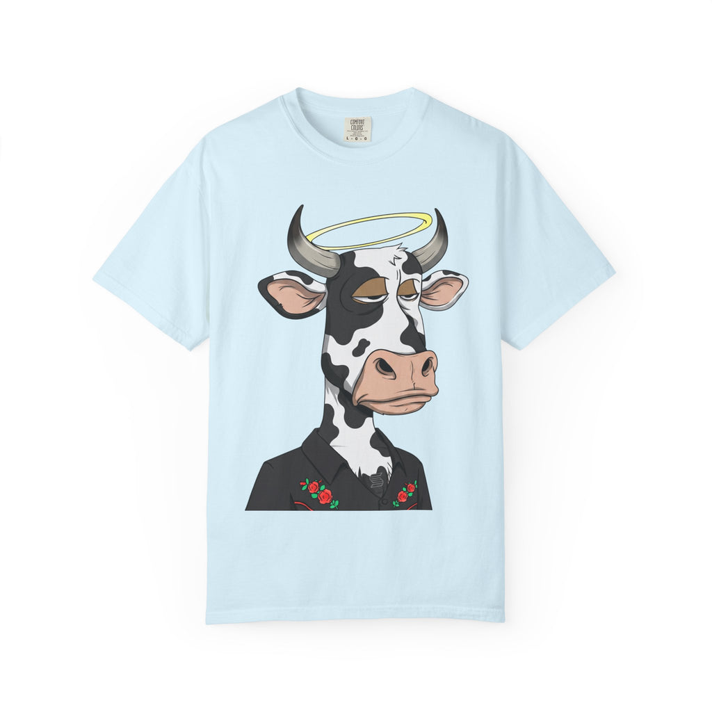 Cow Graphic T-Shirt — 'KANG' Wine Club Logo & Halo Cow Art