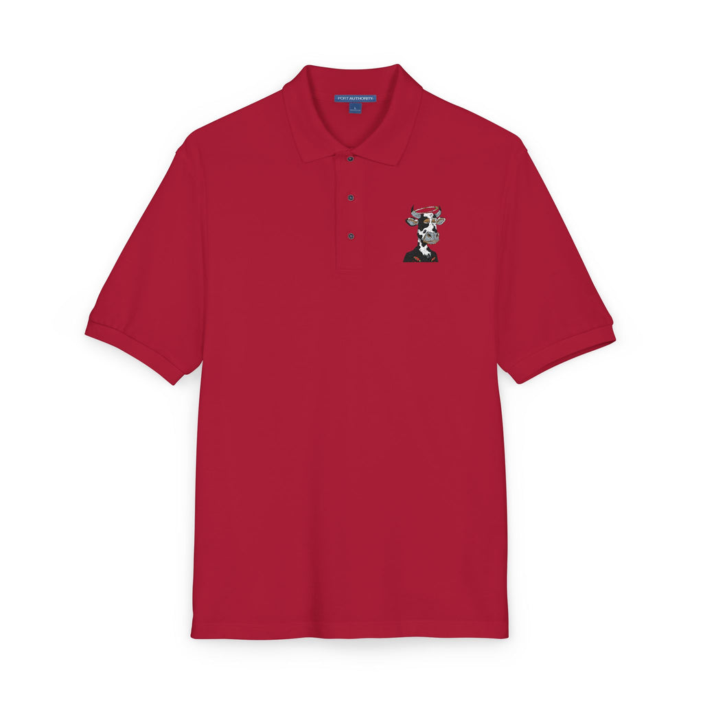 Embroidered Floral Skull Polo