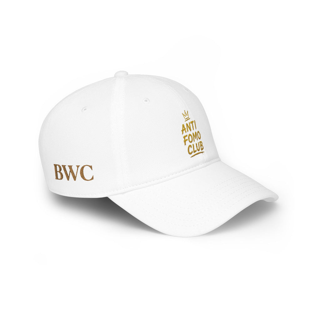 Anti FOMO Club Cap — Low Profile Baseball Hat with Crown Embroidery