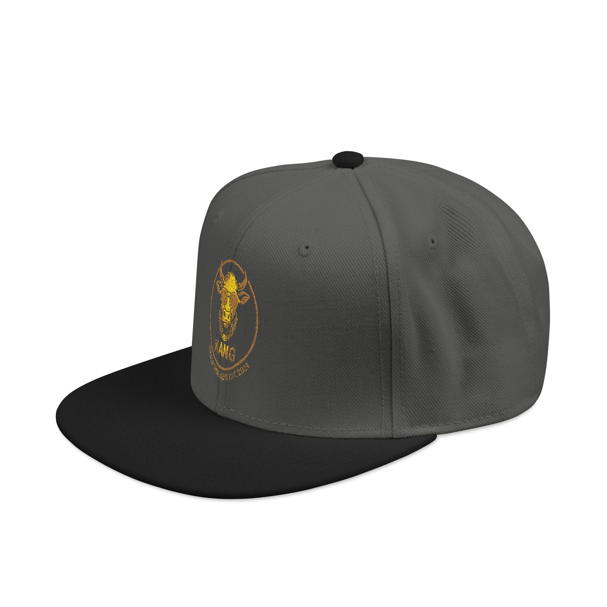 Gold Skull Snapback Hat — Embroidered Sparkle Streetwear Cap