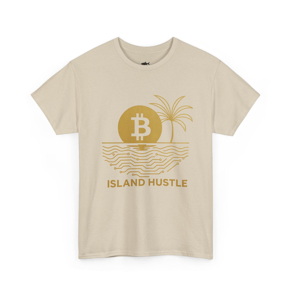 Island Hustle Bitcoin Tee – Crypto Beach Vibes Graphic T-Shirt