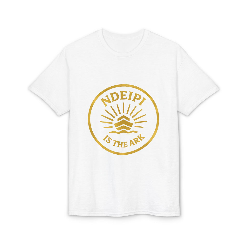 Ndeipi Is The Ark T-Shirt — Gold Sun & Wave Logo Tee