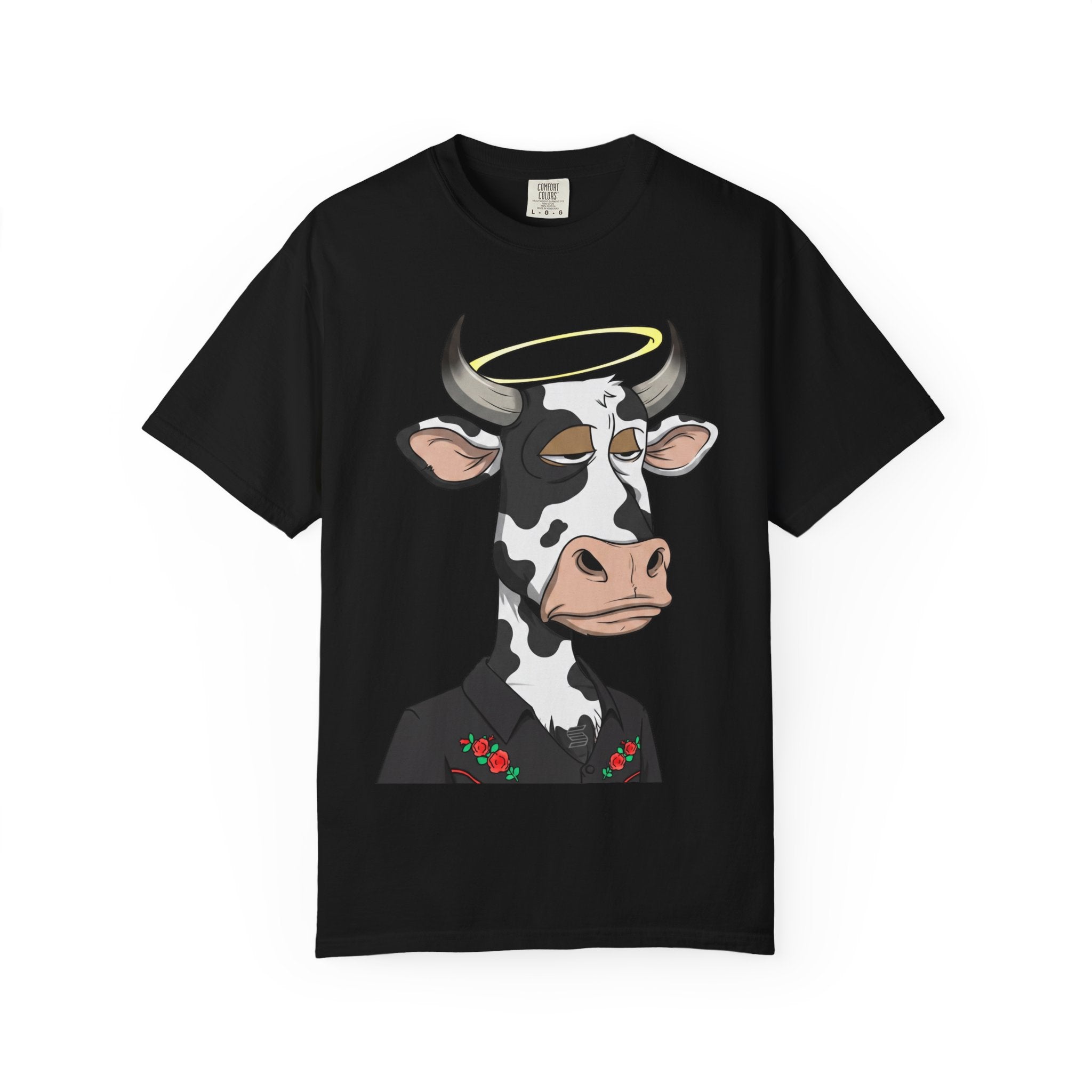 Cow Graphic T-Shirt — 'KANG' Wine Club Logo & Halo Cow Art