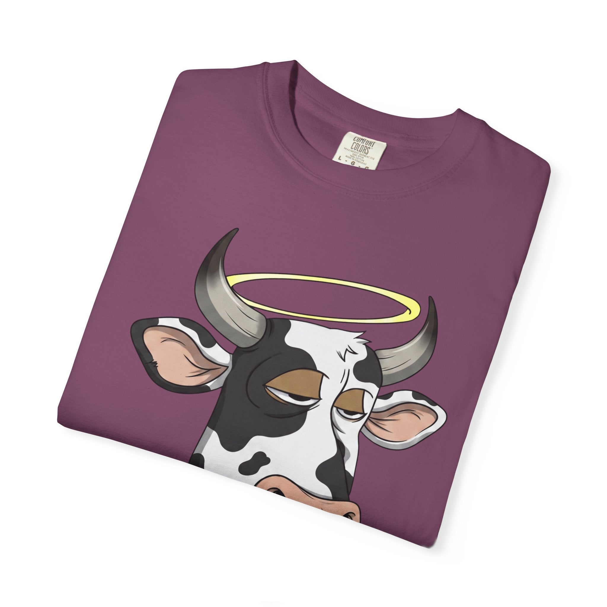 Cow Graphic T-Shirt — 'KANG' Wine Club Logo & Halo Cow Art