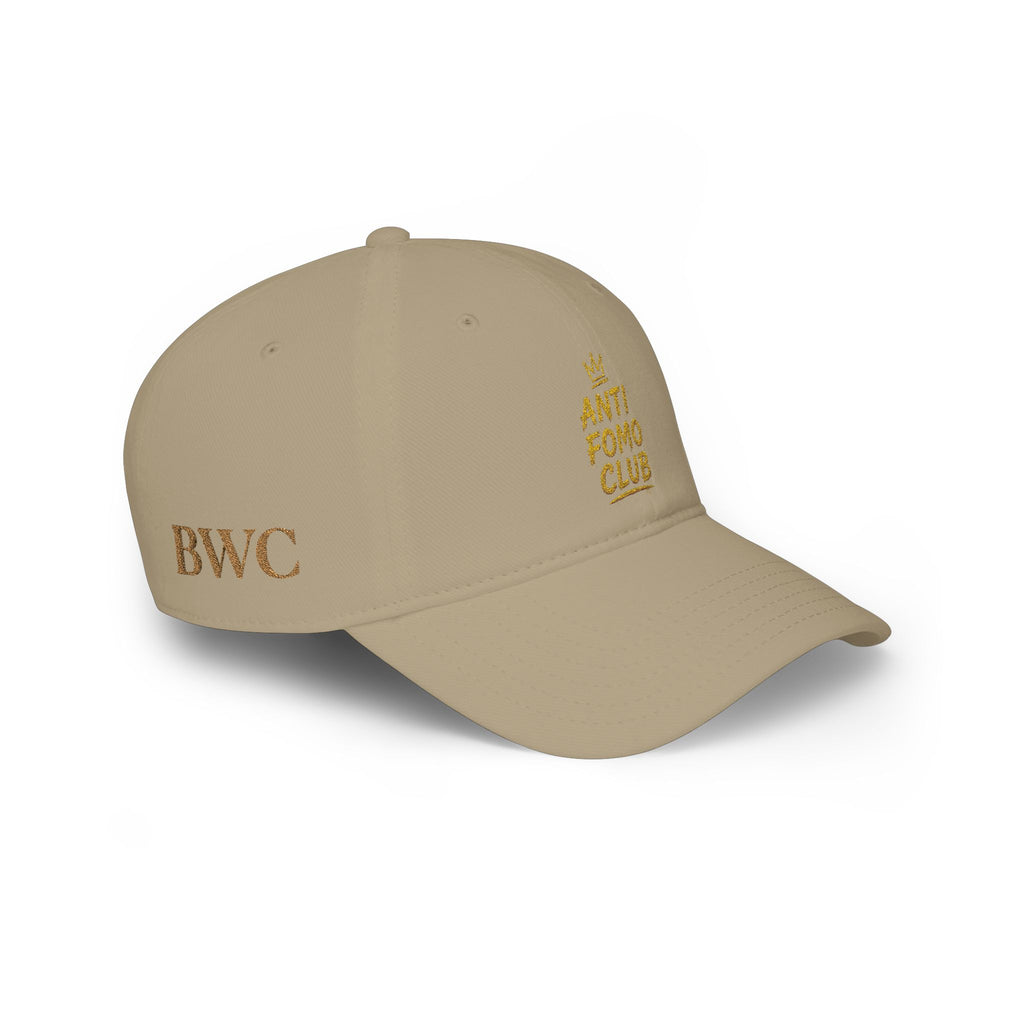Anti FOMO Club Cap — Low Profile Baseball Hat with Crown Embroidery