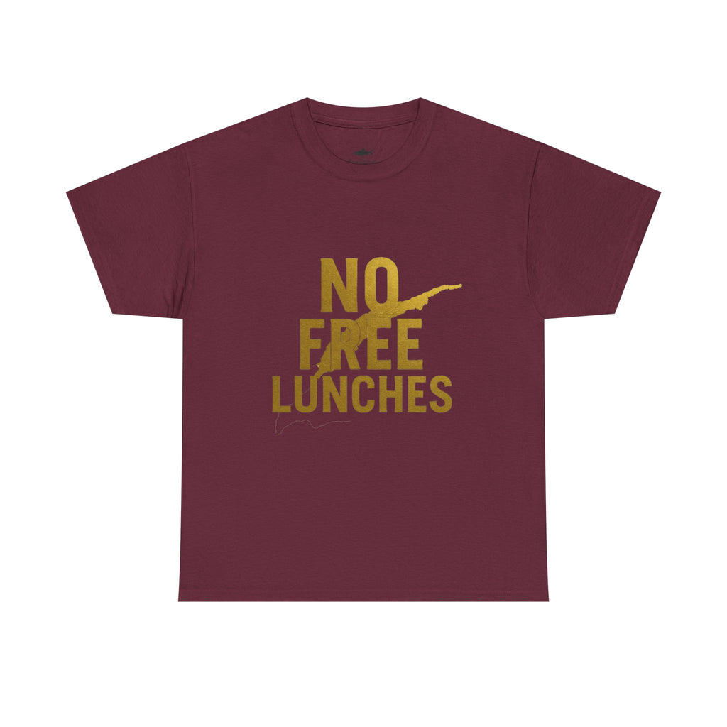 No Free Lunches Tee — Bold Gold Graphic Cotton T-Shirt