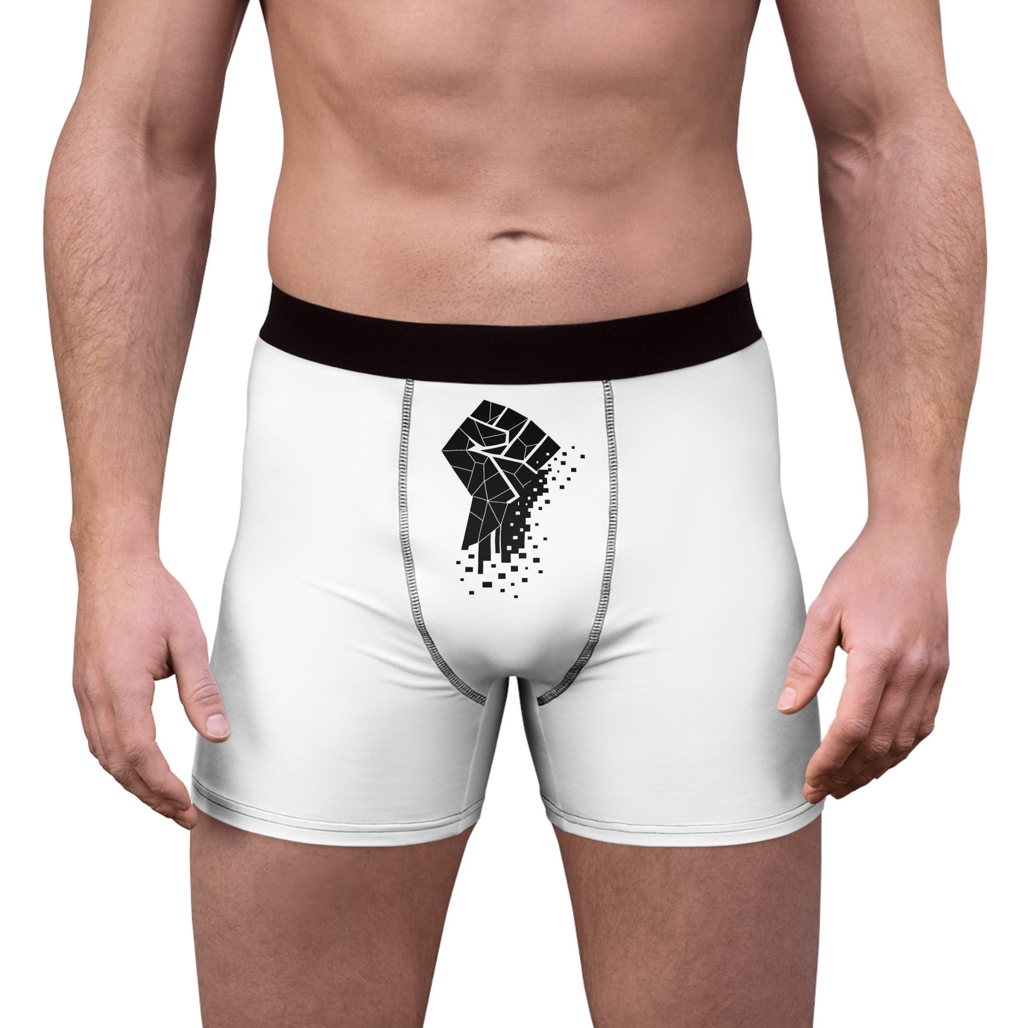 Boxer Briefs — "Live Free Die Building" Graphic with Raised Fist