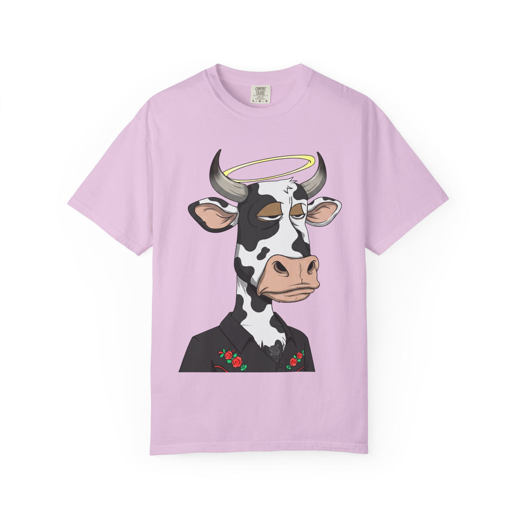 Cow Graphic T-Shirt — 'KANG' Wine Club Logo & Halo Cow Art