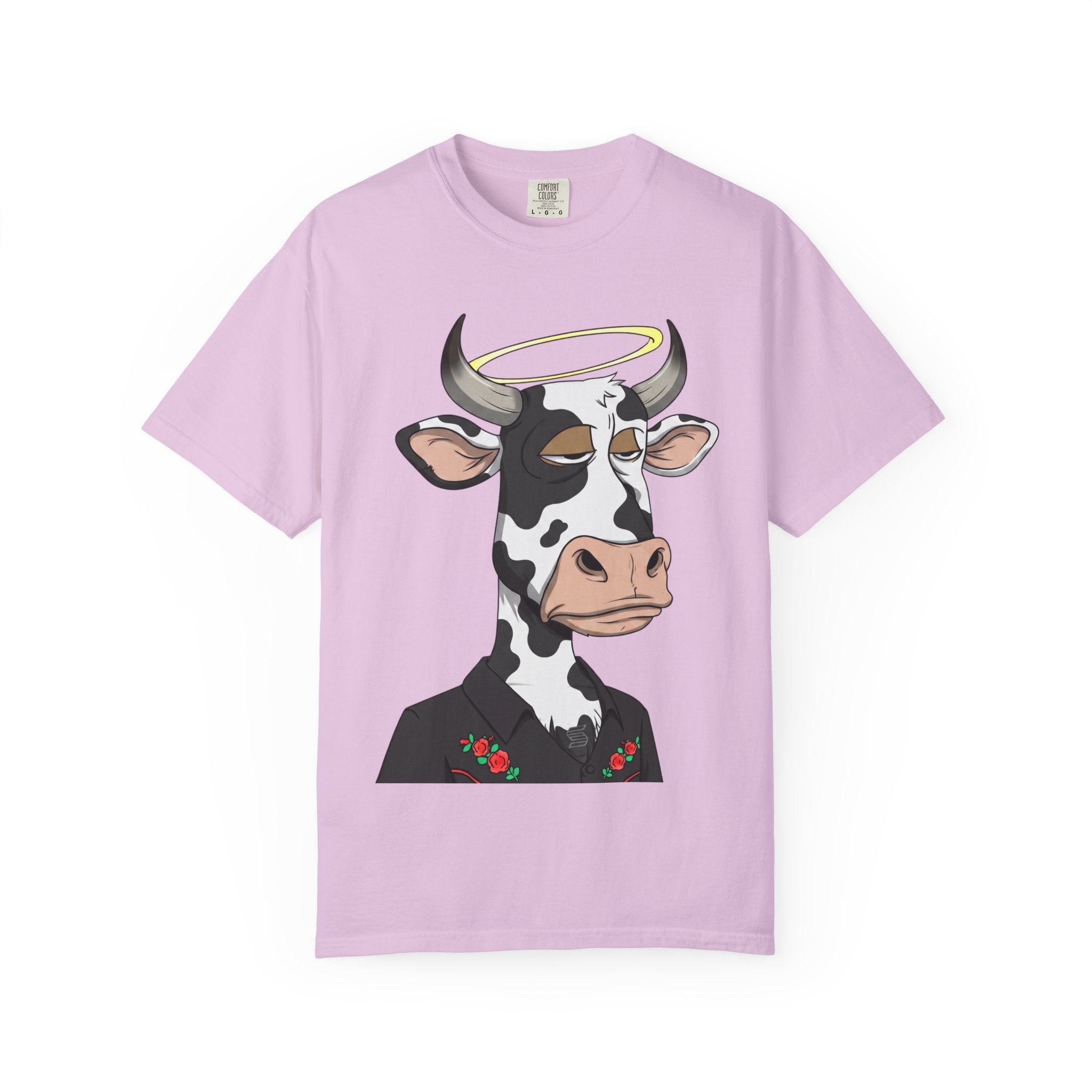 Cow Graphic T-Shirt — 'KANG' Wine Club Logo & Halo Cow Art