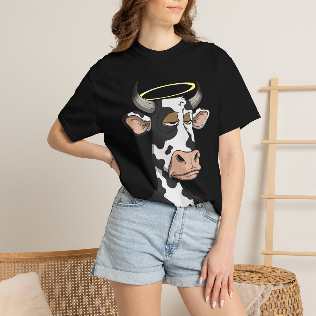 Cow Graphic T-Shirt — 'KANG' Wine Club Logo & Halo Cow Art