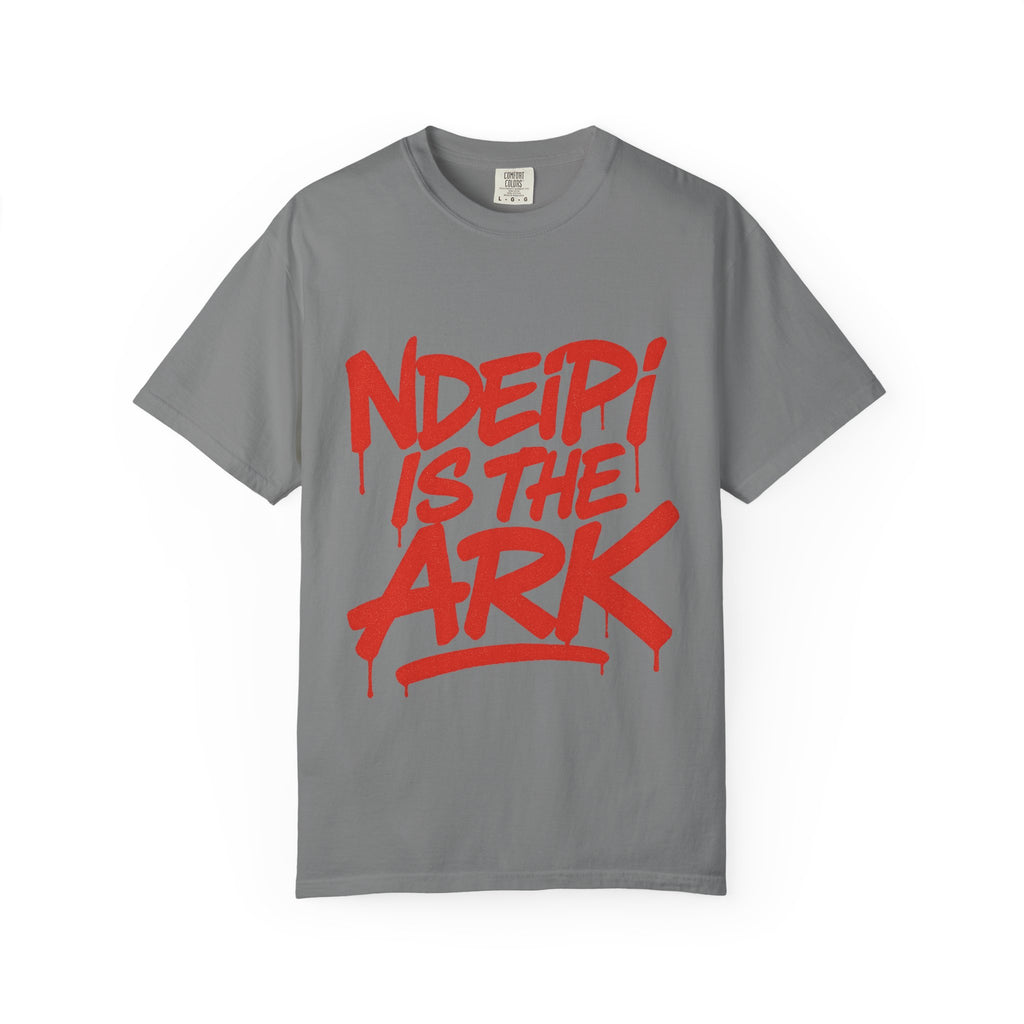 T-Shirt — "NDEIPI IS THE ARK" Red Graffiti Graphic Tee