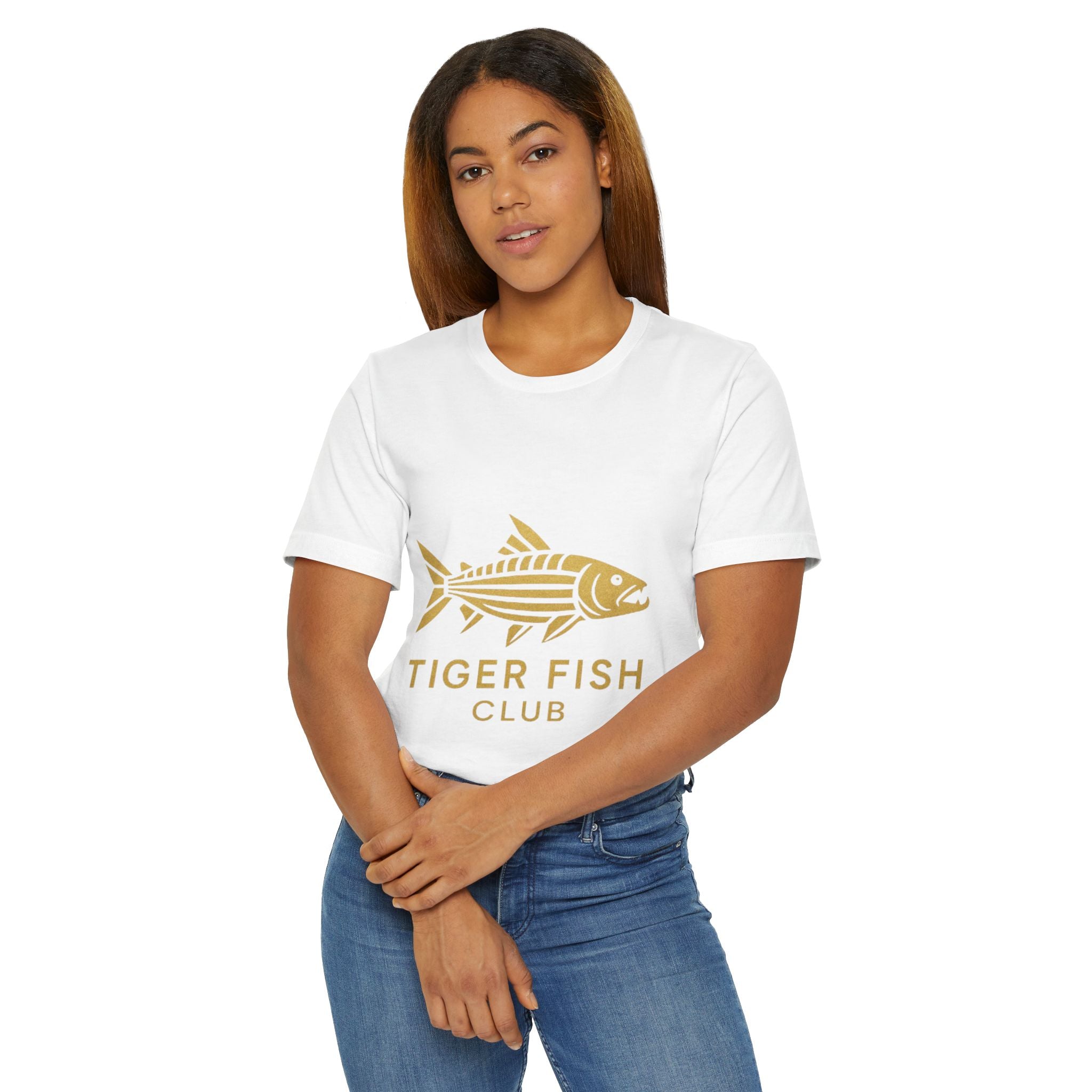 Tiger Fish Club T-Shirt — Gold Angler Graphic Tee