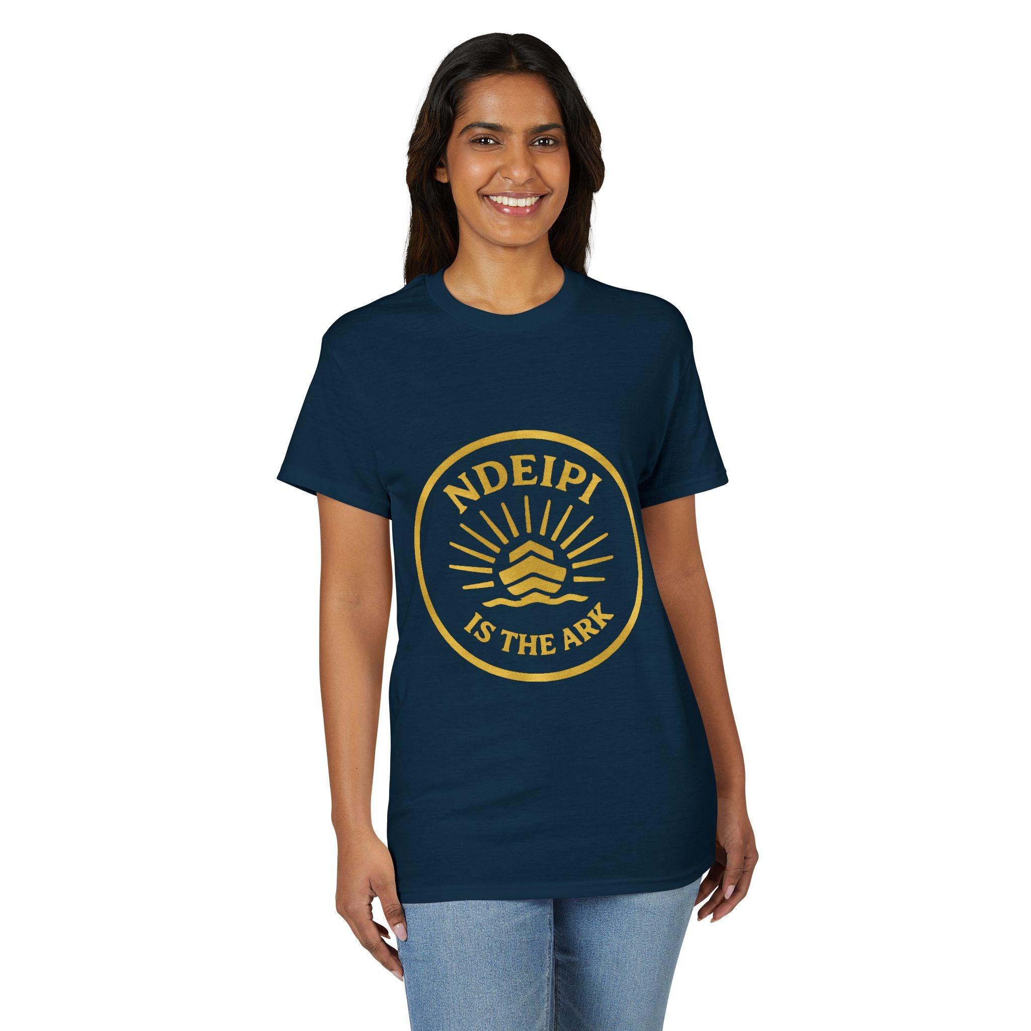 Ndeipi Is The Ark T-Shirt — Gold Sun & Wave Logo Tee