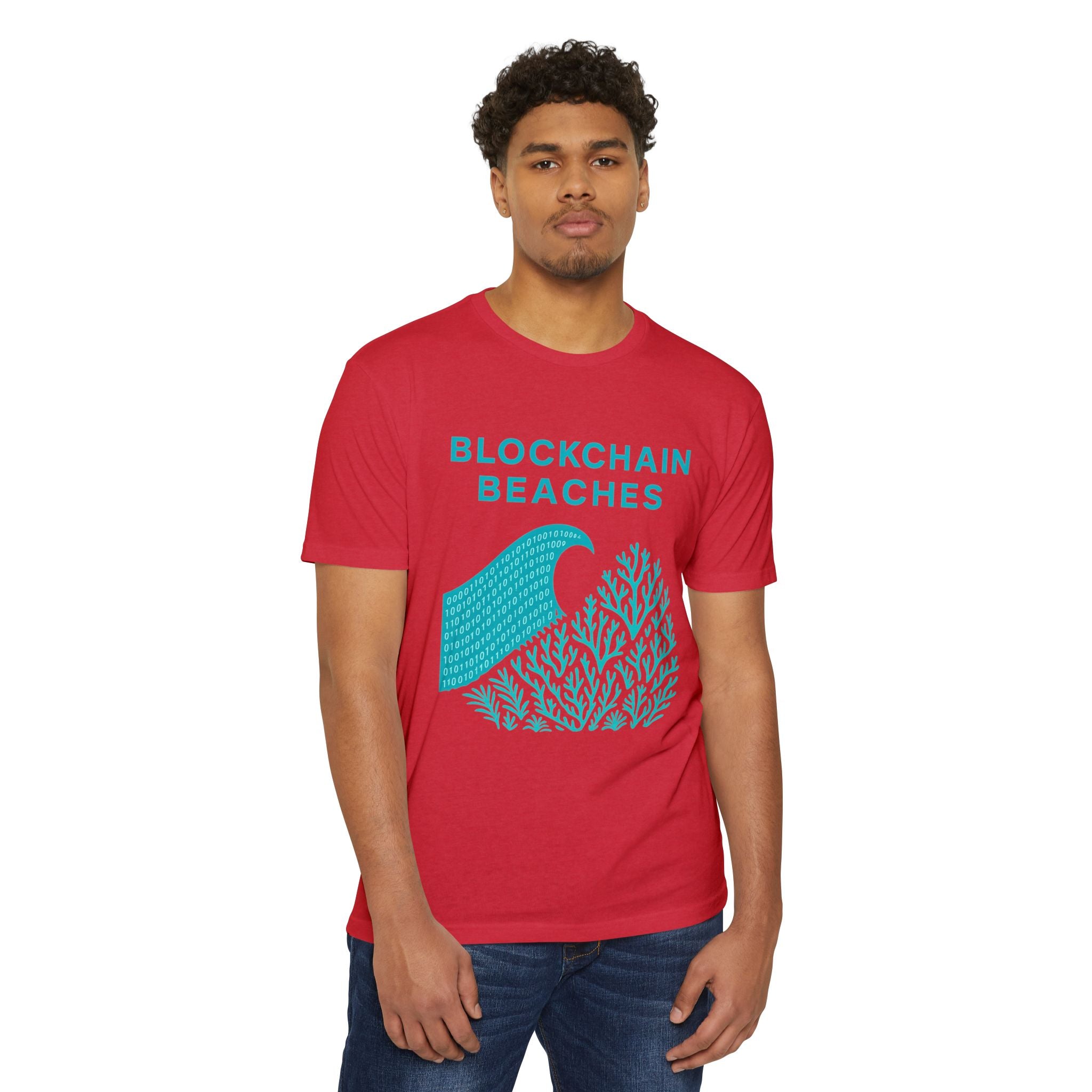 Ocean Wave & Coral Graphic T-Shirt — Coastal Surf Beach Tee