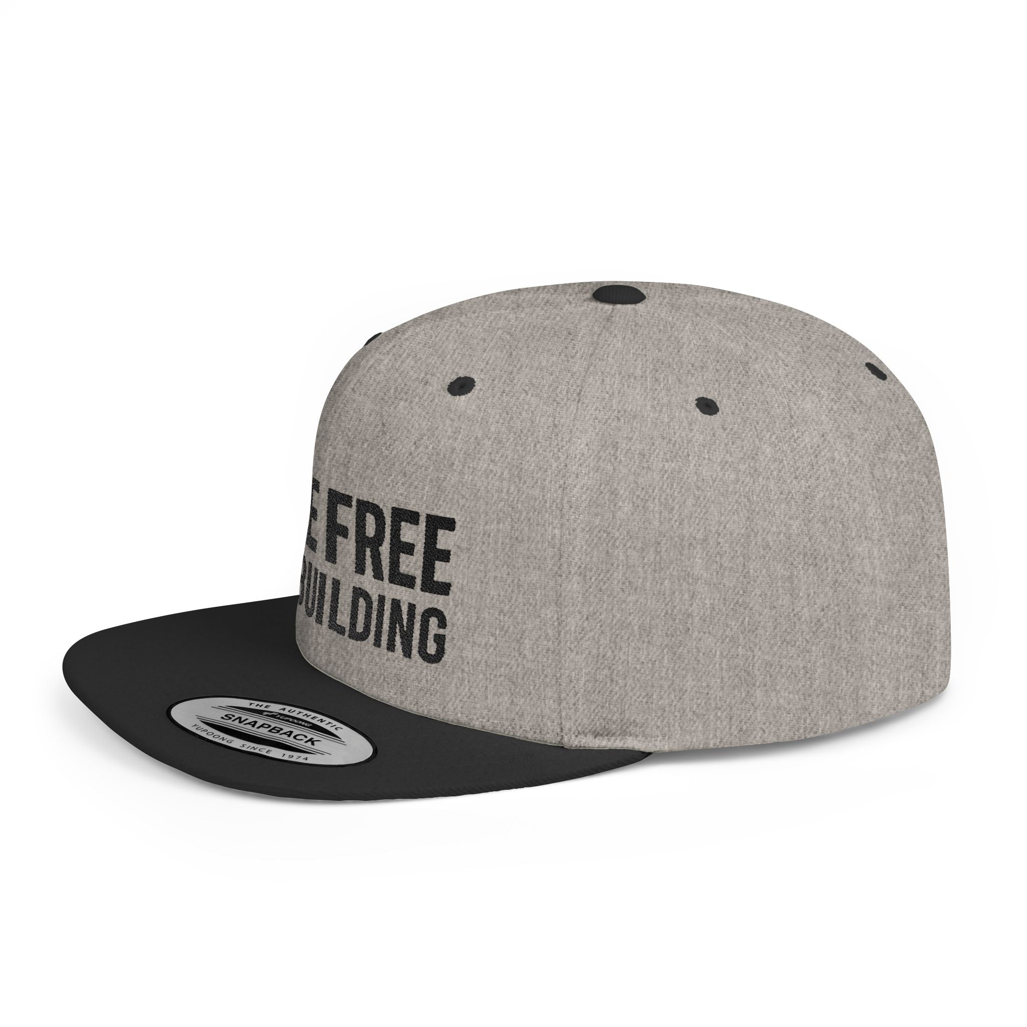 Live Free Die Building Flat Bill Snapback Hat
