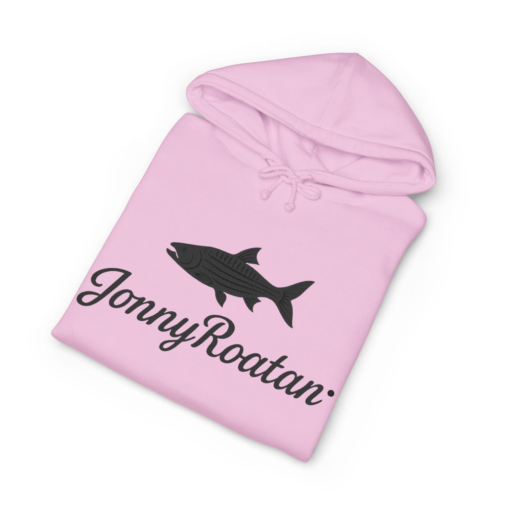 JonnyRoatan Shark Hoodie — "Live Free Die Building" Graphic Sweatshirt