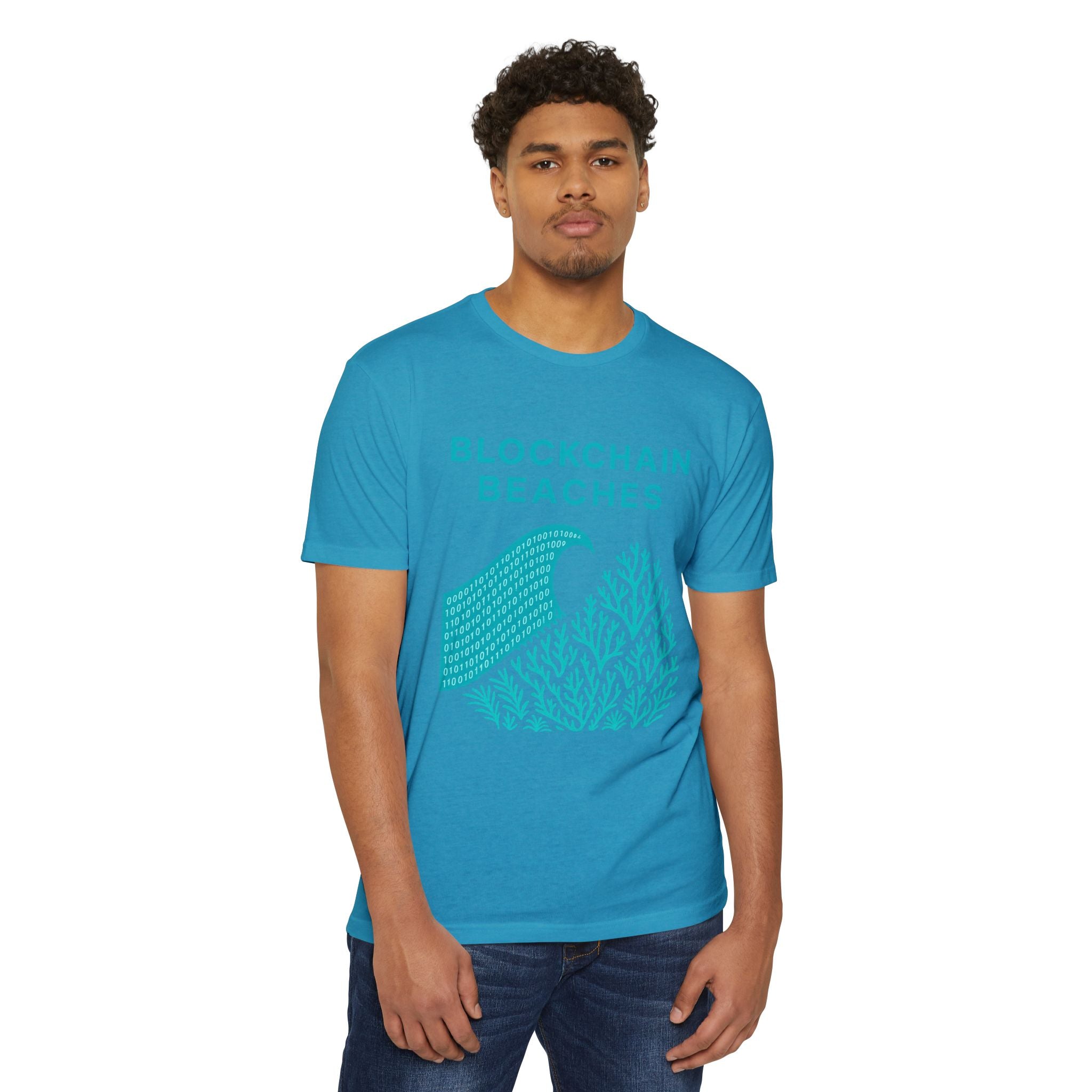 Ocean Wave & Coral Graphic T-Shirt — Coastal Surf Beach Tee