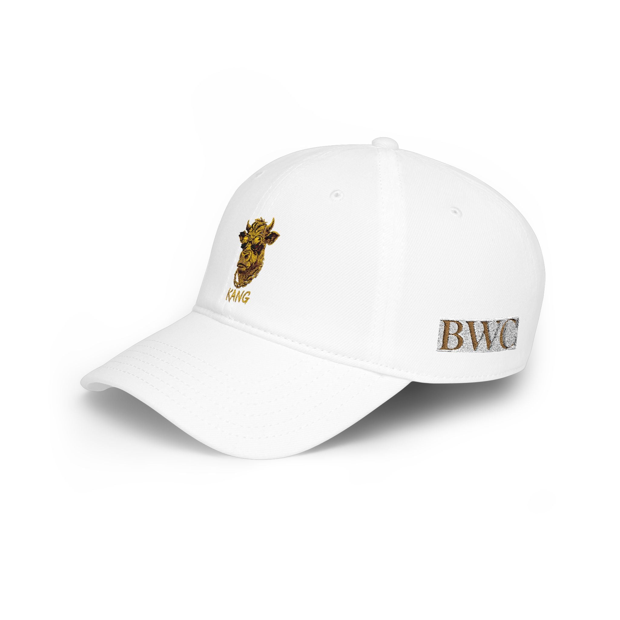 Low Profile Cap — Gold Leopard Cow Embroidered "BWC" Streetwear Hat
