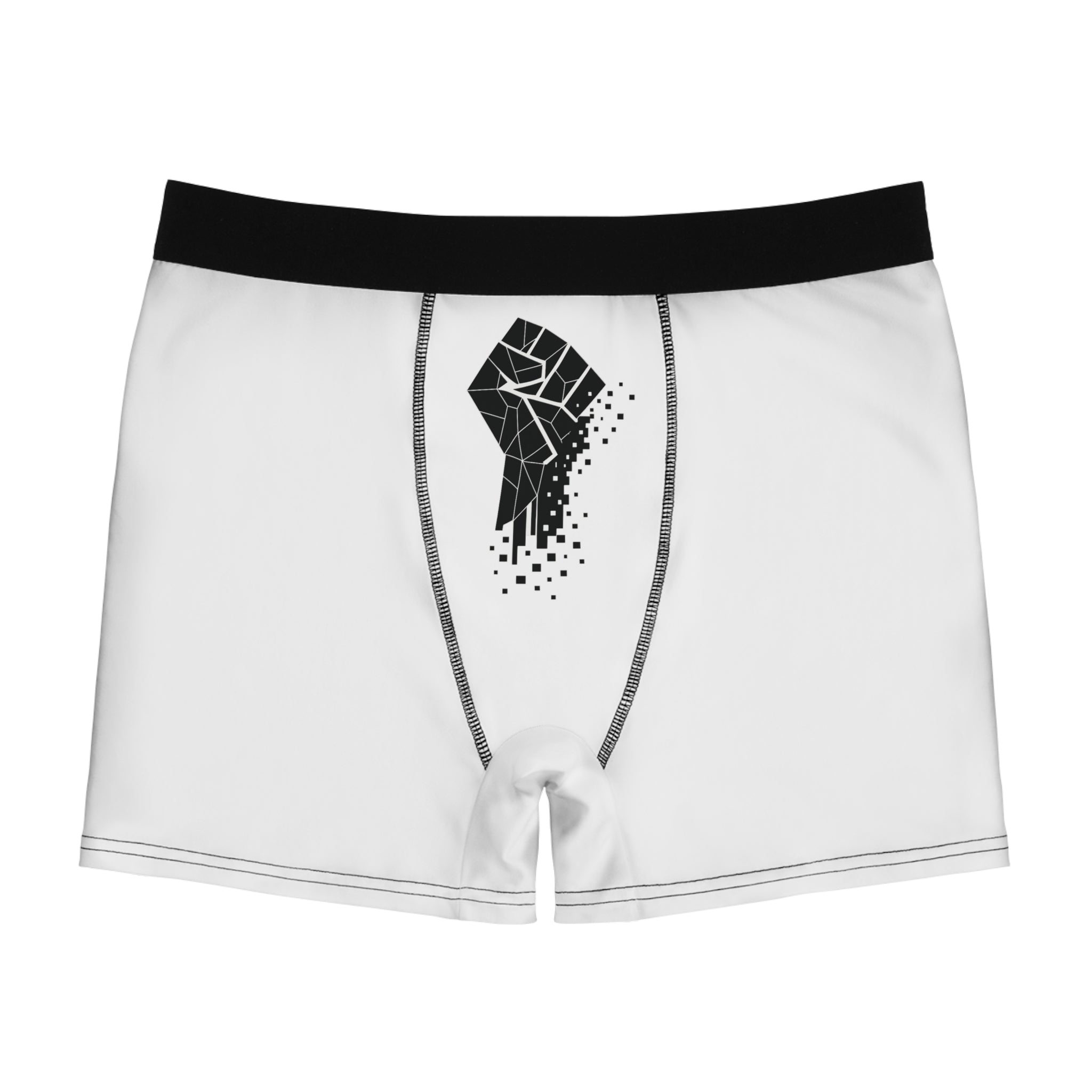 Boxer Briefs — "Live Free Die Building" Graphic with Raised Fist