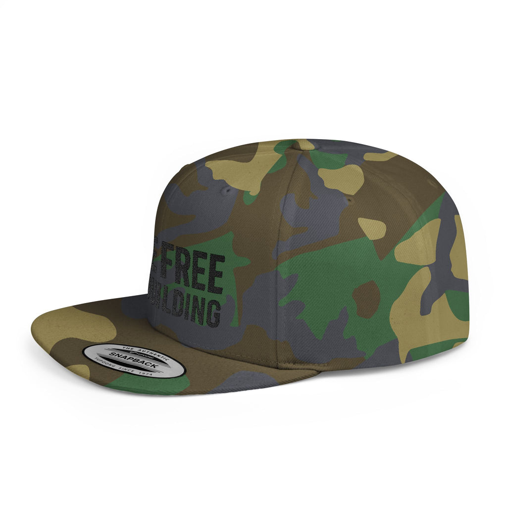 Live Free Die Building Flat Bill Snapback Hat