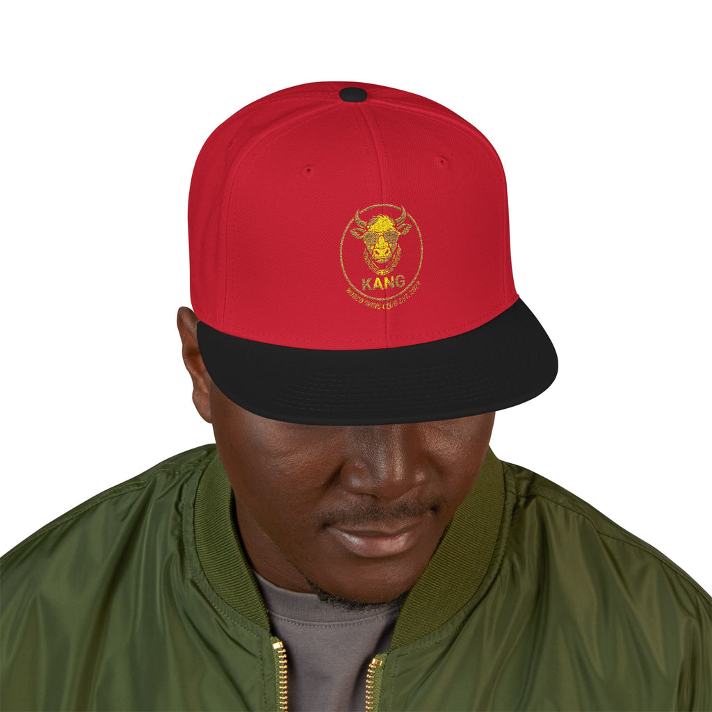 Gold Skull Snapback Hat — Embroidered Sparkle Streetwear Cap