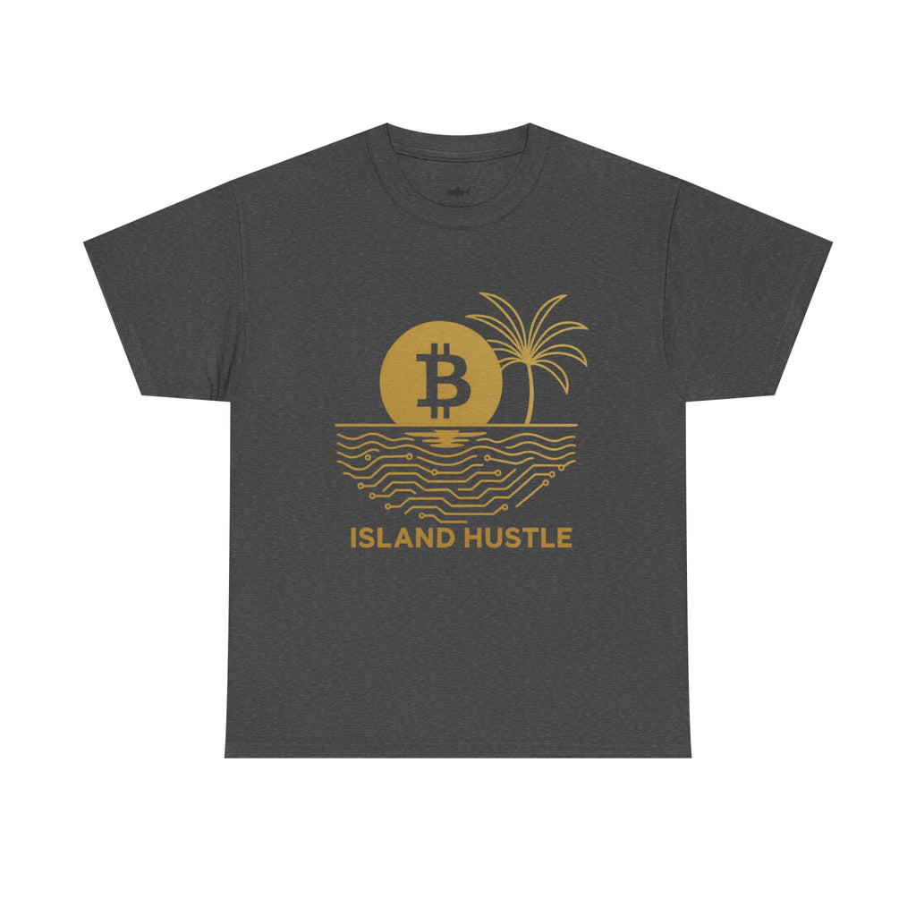 Island Hustle Bitcoin Tee – Crypto Beach Vibes Graphic T-Shirt