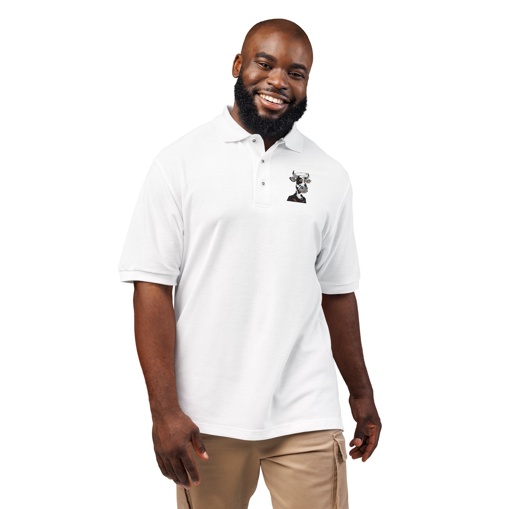 Embroidered Floral Skull Polo