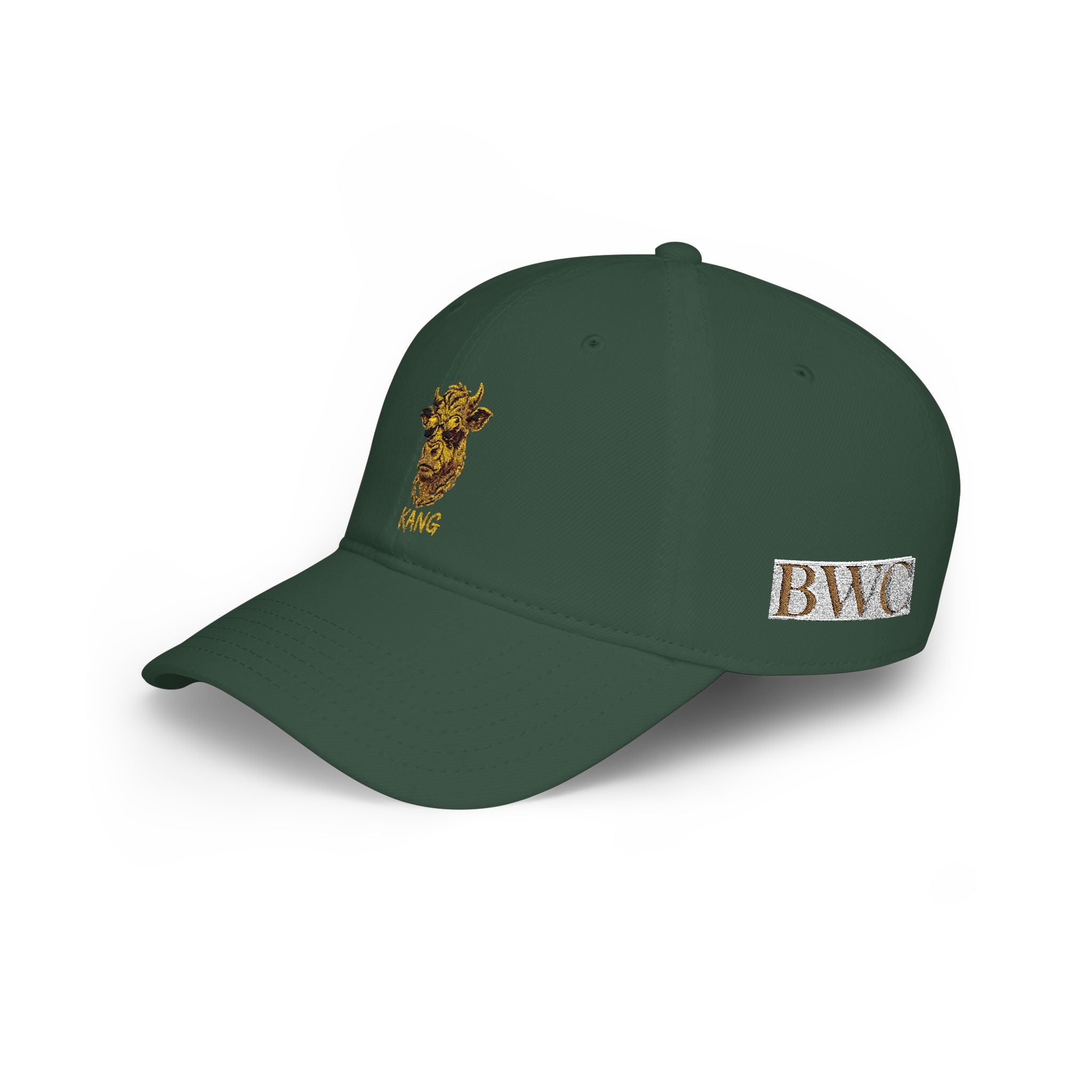 Low Profile Cap — Gold Leopard Cow Embroidered "BWC" Streetwear Hat