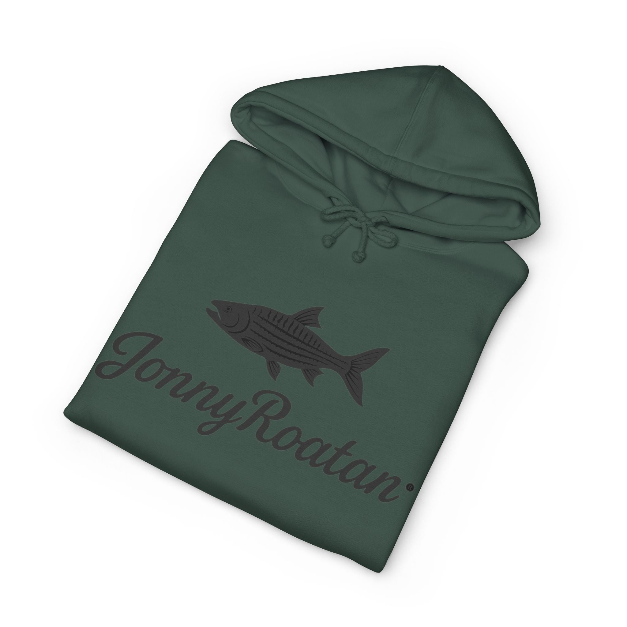 JonnyRoatan Shark Hoodie — "Live Free Die Building" Graphic Sweatshirt