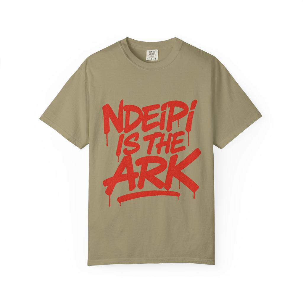 T-Shirt — "NDEIPI IS THE ARK" Red Graffiti Graphic Tee