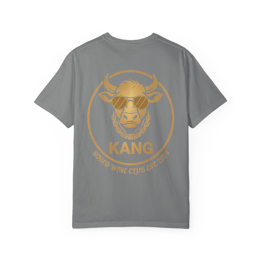 Cow Graphic T-Shirt — 'KANG' Wine Club Logo & Halo Cow Art