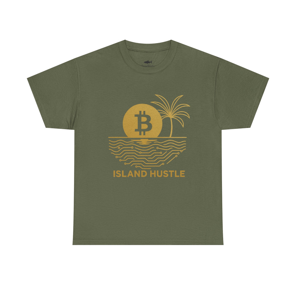 Island Hustle Bitcoin Tee – Crypto Beach Vibes Graphic T-Shirt
