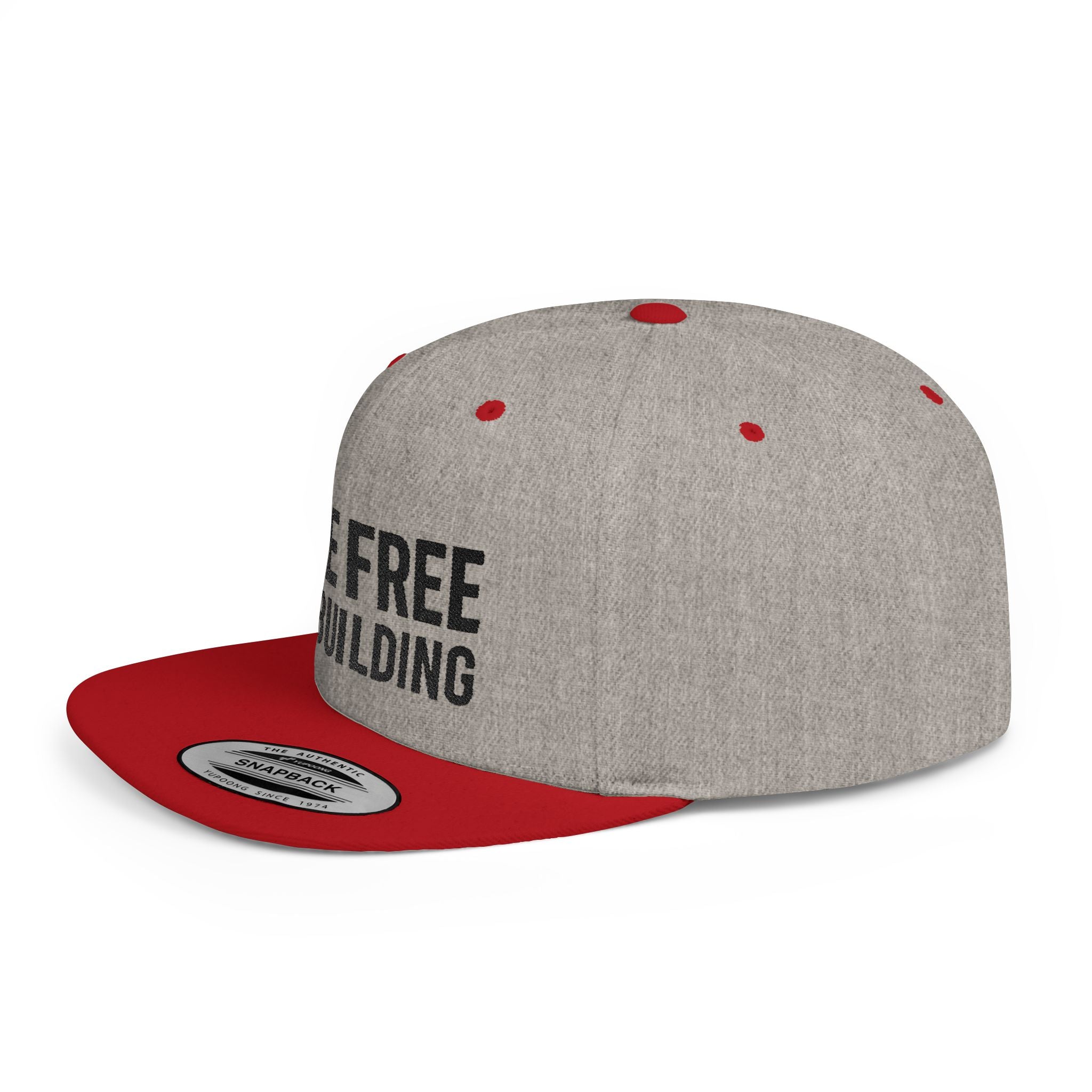 Live Free Die Building Flat Bill Snapback Hat
