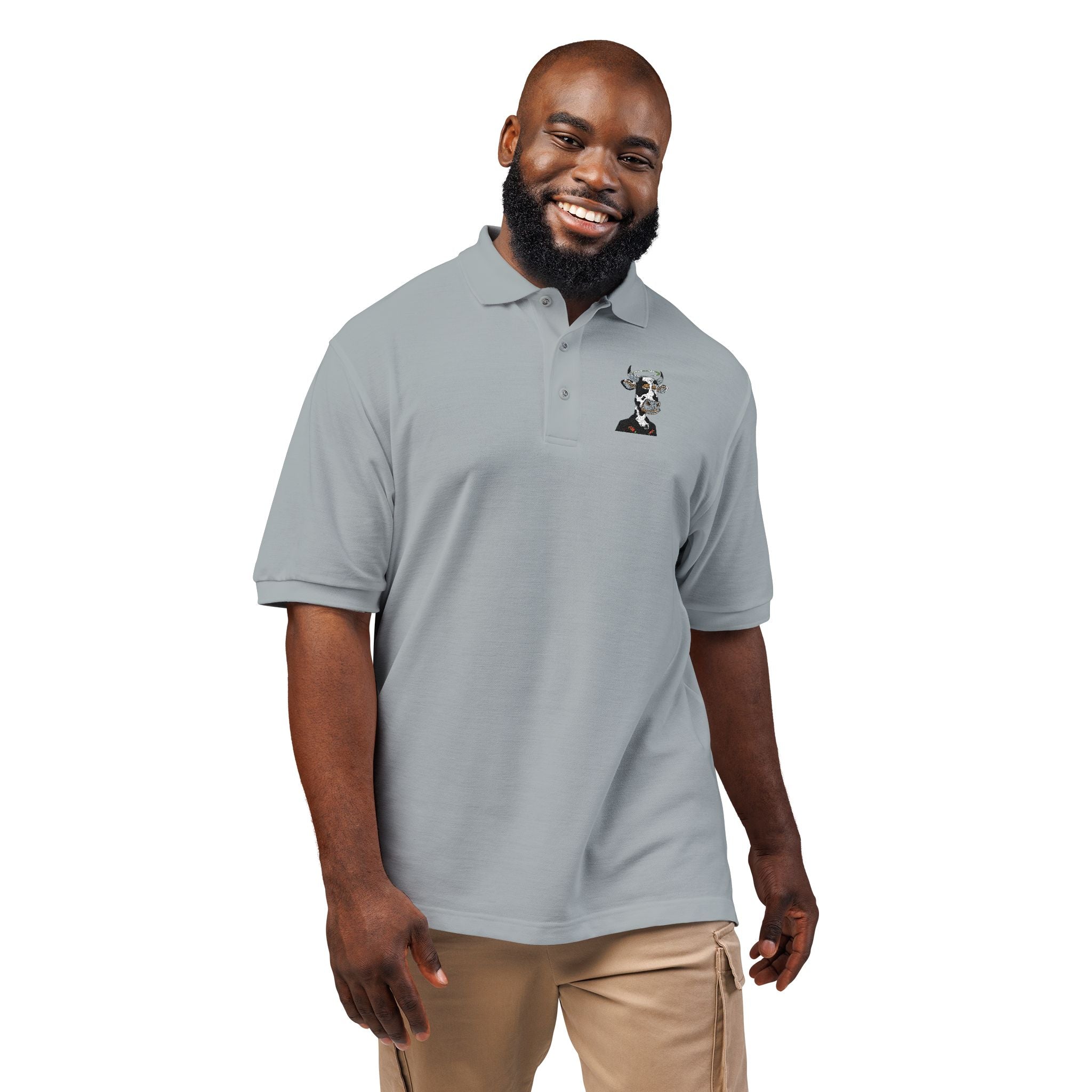 Embroidered Floral Skull Polo