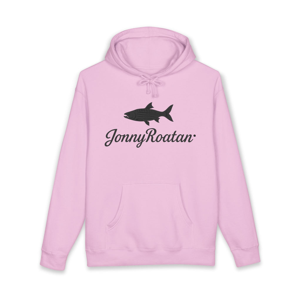JonnyRoatan Shark Hoodie — "Live Free Die Building" Graphic Sweatshirt