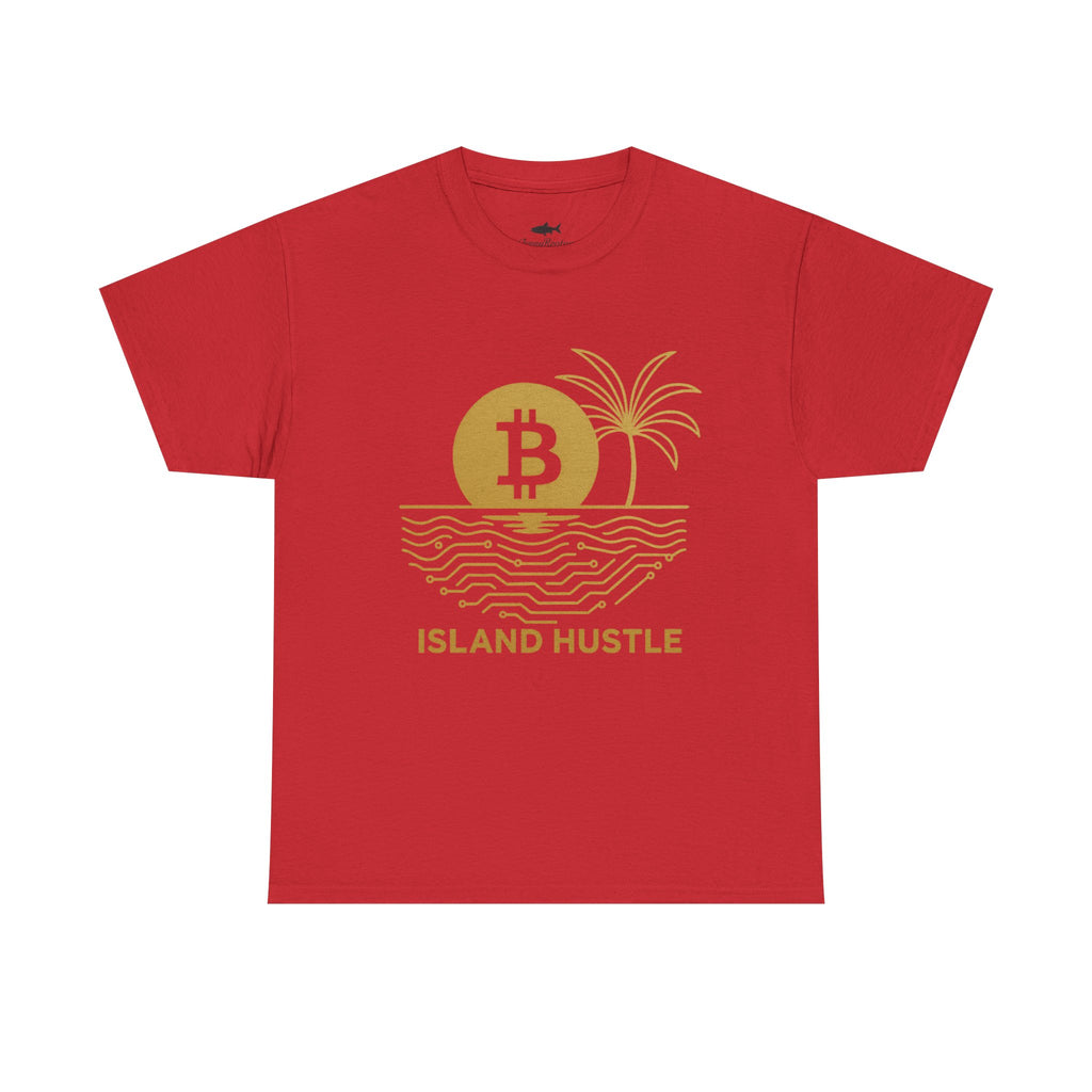 Island Hustle Bitcoin Tee – Crypto Beach Vibes Graphic T-Shirt