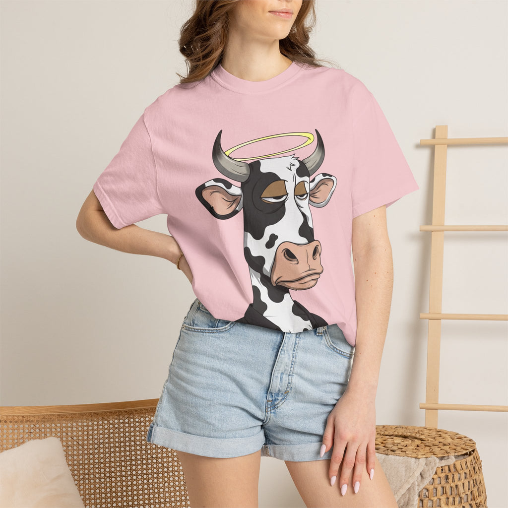 Cow Graphic T-Shirt — 'KANG' Wine Club Logo & Halo Cow Art